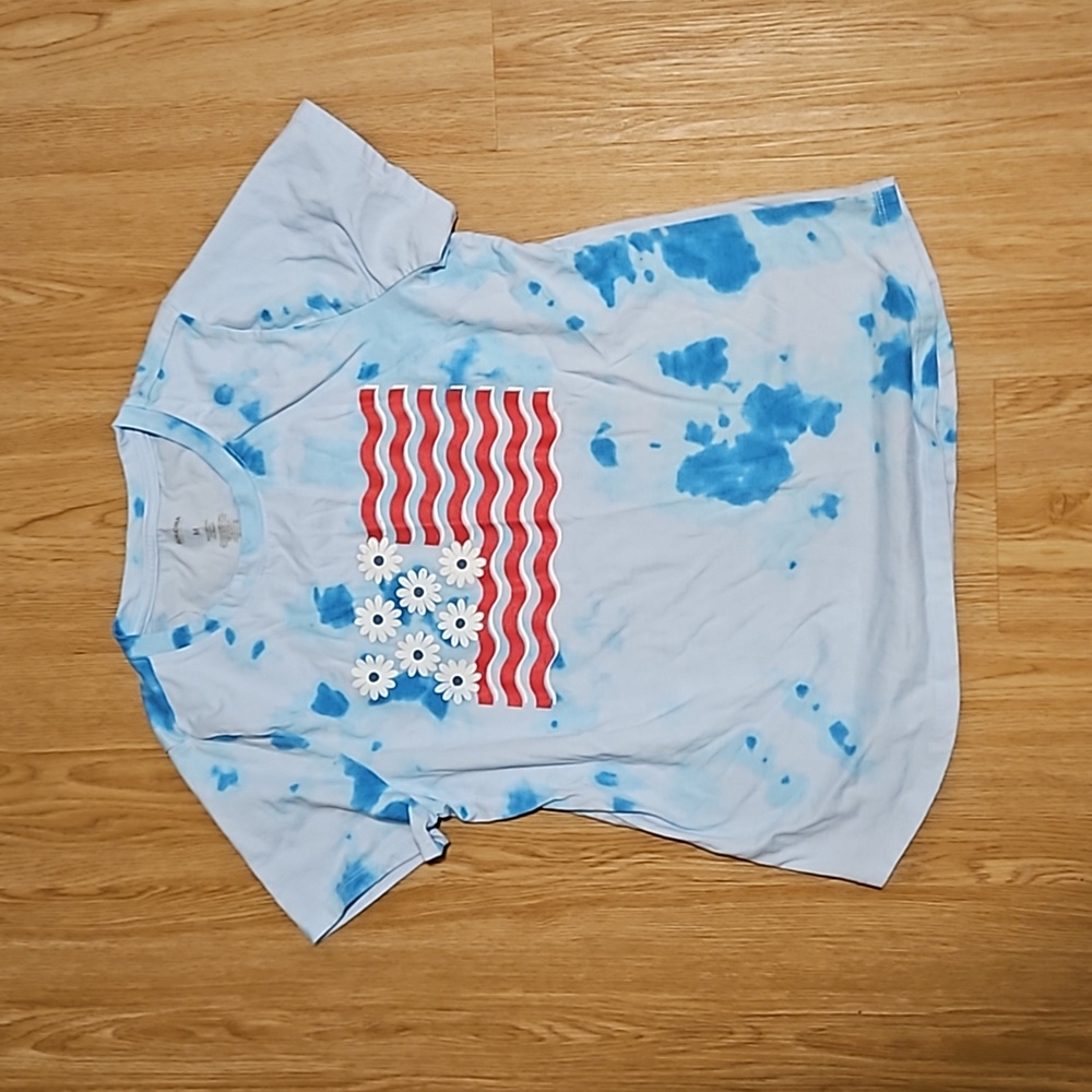 Sonoma Floral Flag Tie-Dye Shirt